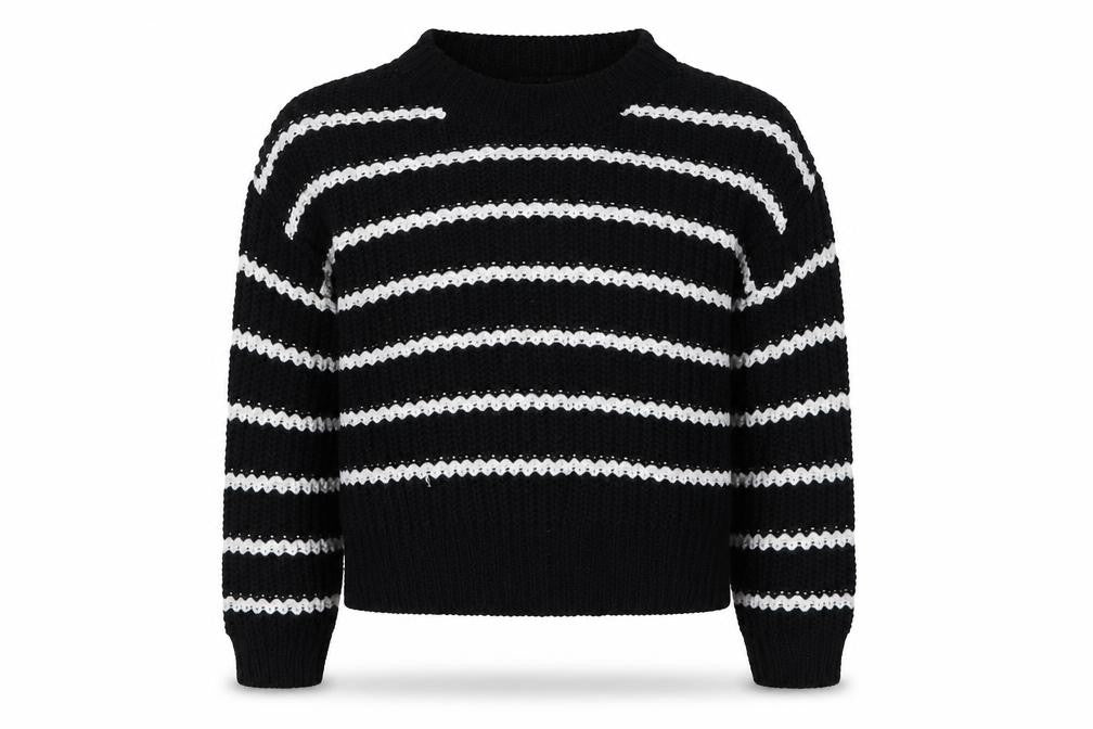 New Look Girls Black Striped  Pullover Jumper Size 14-15 Years