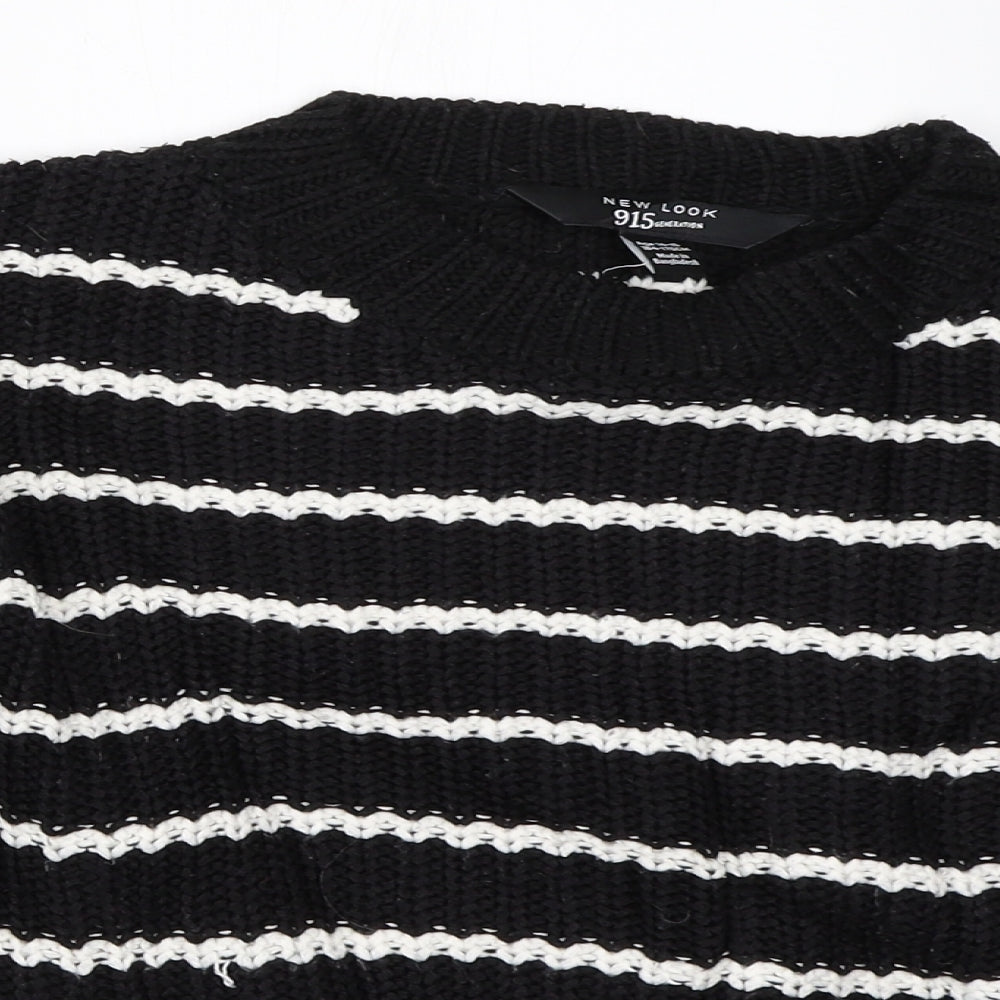 New Look Girls Black Striped  Pullover Jumper Size 14-15 Years