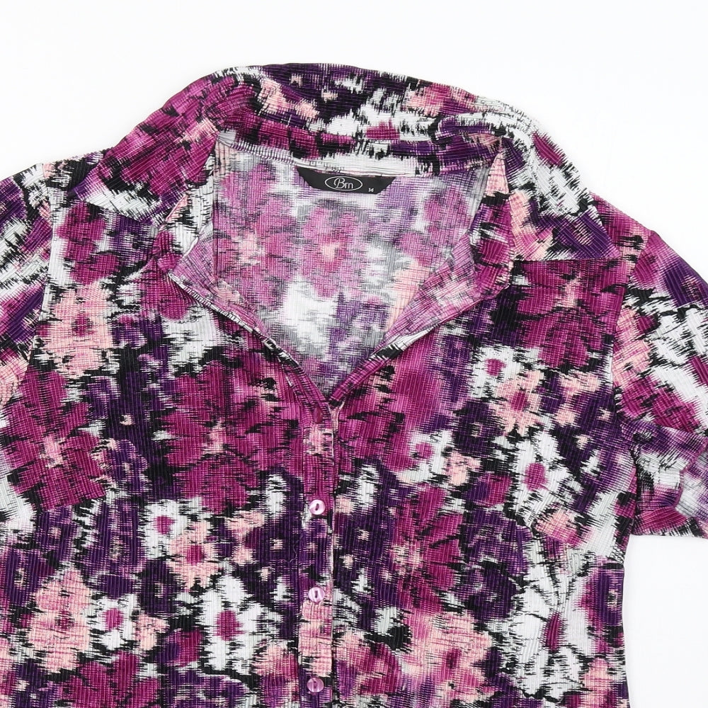 BM Womens Purple   Basic Button-Up Size 14