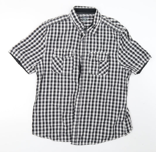 matal Mens White Check   Button-Up Size XL
