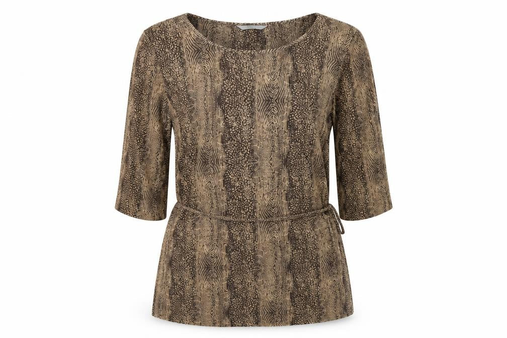 marks and Womens Brown Animal Print  Basic T-Shirt Size 16