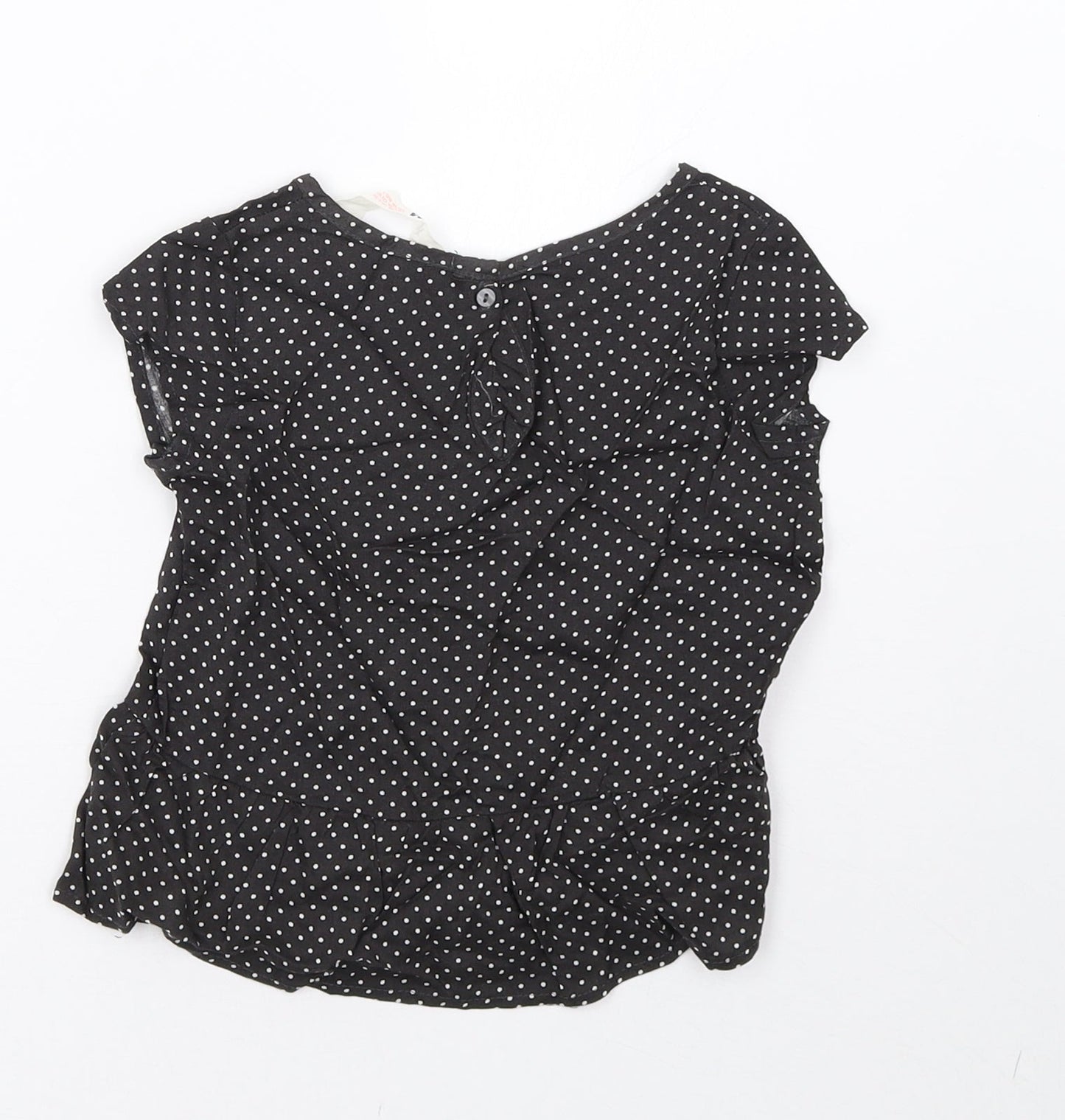 H&M Girls Black Polka Dot  Basic T-Shirt Size 2-3 Years