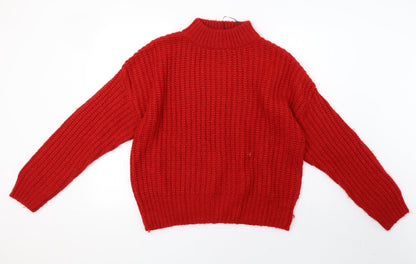 Preloved H&M Womens Red  Knit Pullover Sweatshirt Size M - Front