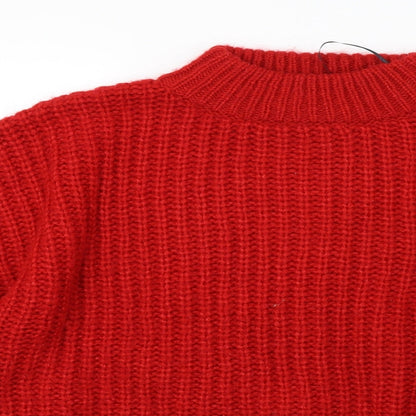 Preloved H&M Womens Red  Knit Pullover Sweatshirt Size M - Detail