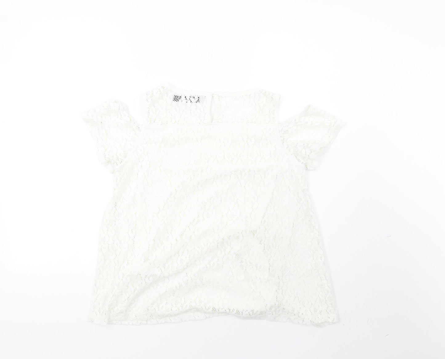 lola liza Womens White   Basic T-Shirt Size M