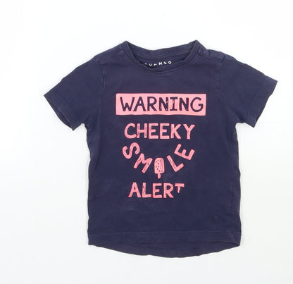 Additional front view of Nutmeg girls’ purple basic t-shirt, size 2, years