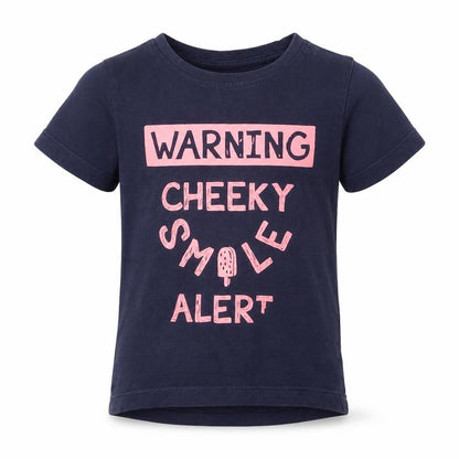 Front view of Nutmeg girls’ purple basic t-shirt, size 2, years