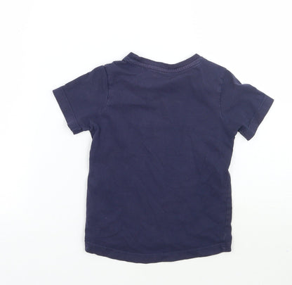 Back view of Nutmeg girls’ purple basic t-shirt, size 2, years