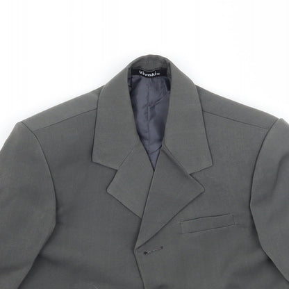 Close-up detail of VivaKi boys’ grey jacket, size 2, years