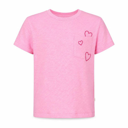 Front view of Gap girls’ pink basic t-shirt, size M