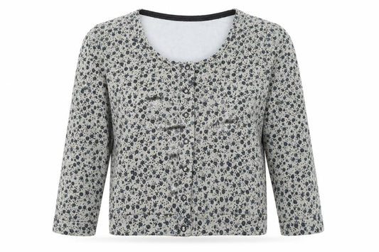 H&M Womens Grey Floral  Cardigan Jumper Size 6