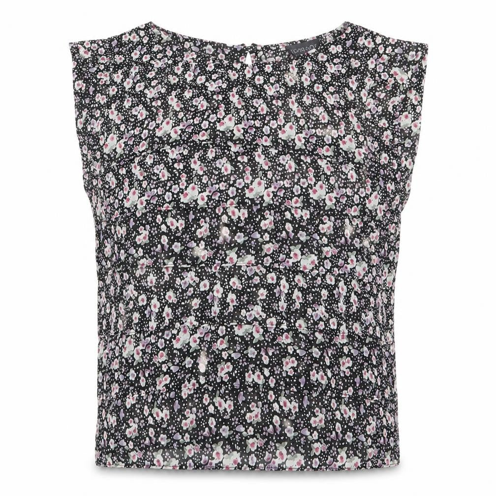 Topshop Womens Black Floral  Basic Blouse Size 10