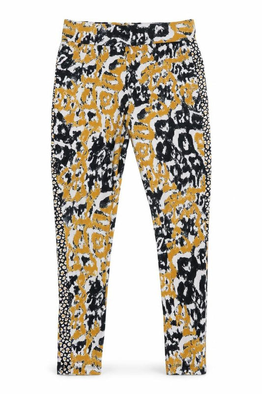 Logo Womens Gold Animal Print  Jegging Leggings Size 2XS L27 in