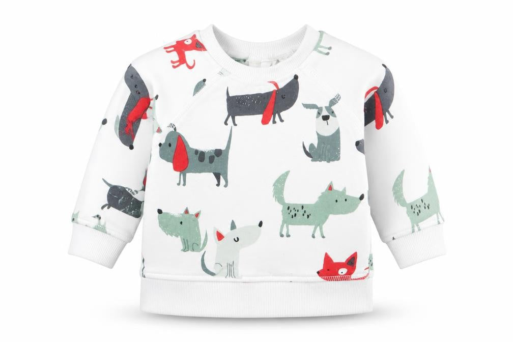 Next Boys White Animal Print  Pullover Jumper Size 0-3 Months