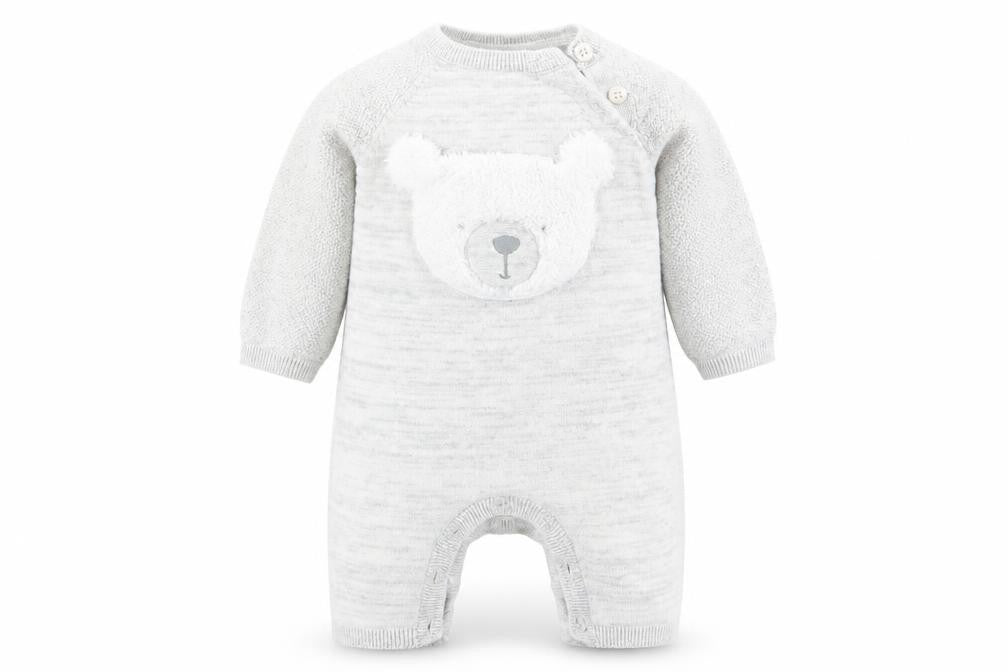 George Boys Green Animal Print  Romper One-Piece Size 0-3 Months  - Teddy Bear Face