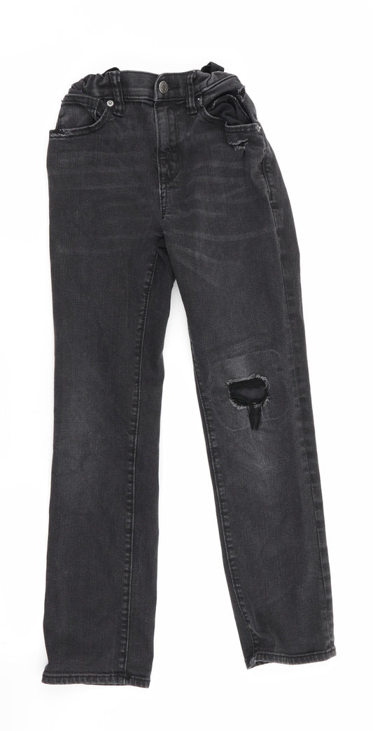 Old Navy Girls Black   Straight Jeans Size 12 Years - Distressed Jeans
