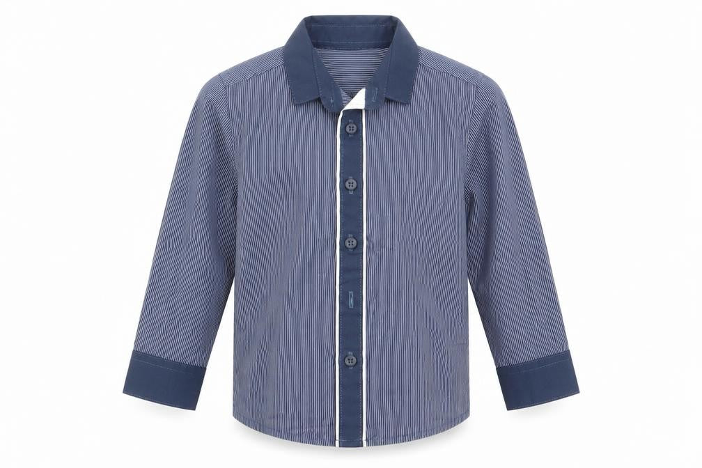 George Boys Blue Striped  Basic Button-Up Size 18-24 Months
