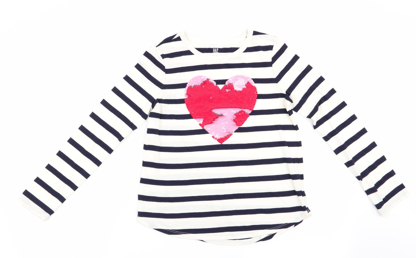 Gap Girls Blue Striped  Basic Casual Size L