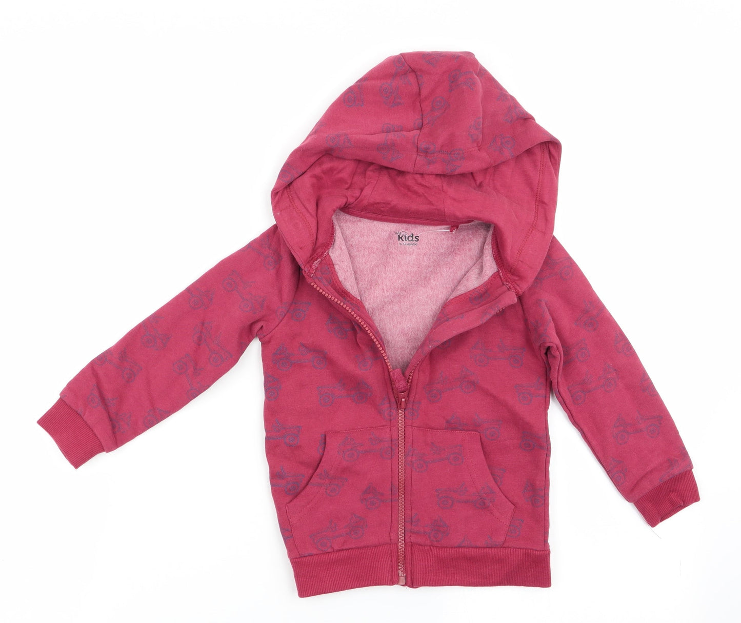 M &Co KIds Boys Brown Geometric  Jacket  Size 18-24 Months  - Car print
