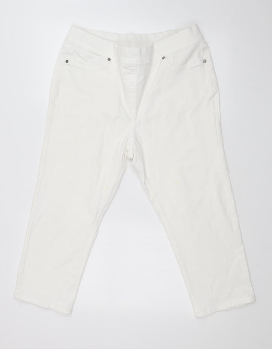 Preworn Womens White  Denim Straight Jeans Size 30 in L20 in