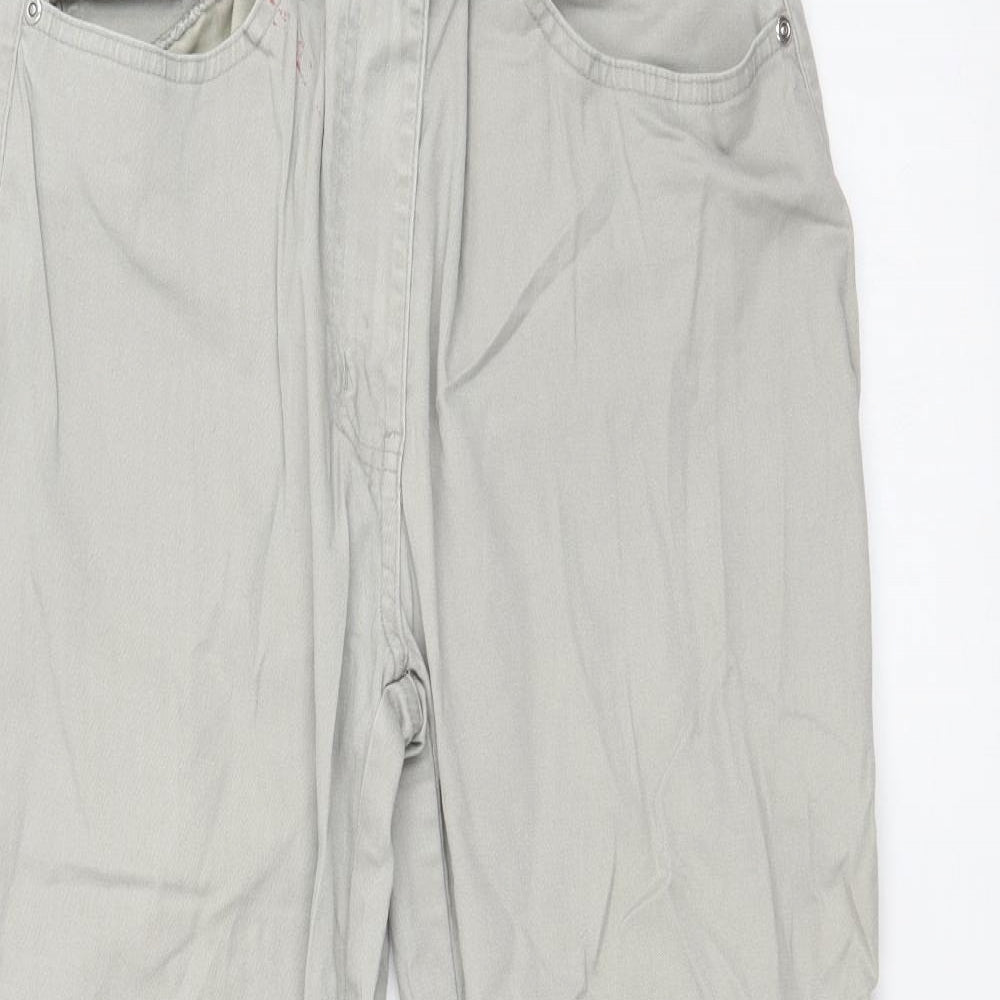 Preworn Womens Grey   Wide-Leg Jeans Size 12 L25 in