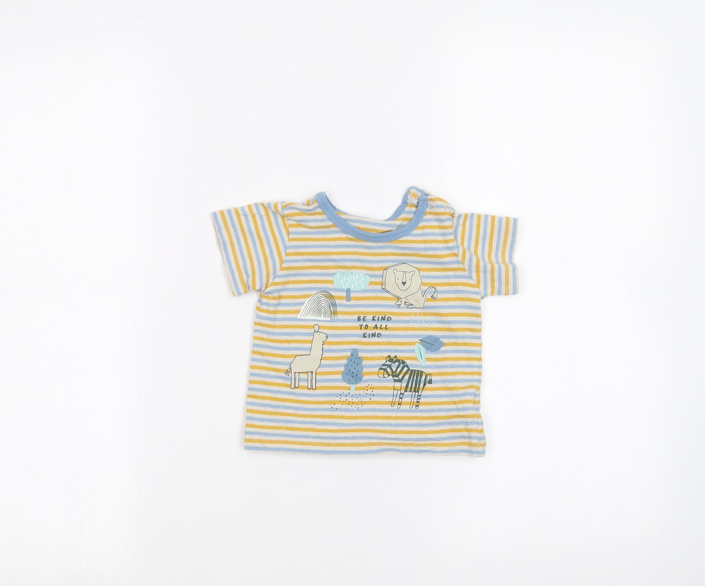 Marks and Spencer Baby White Striped  Basic T-Shirt Size 3-6 Months