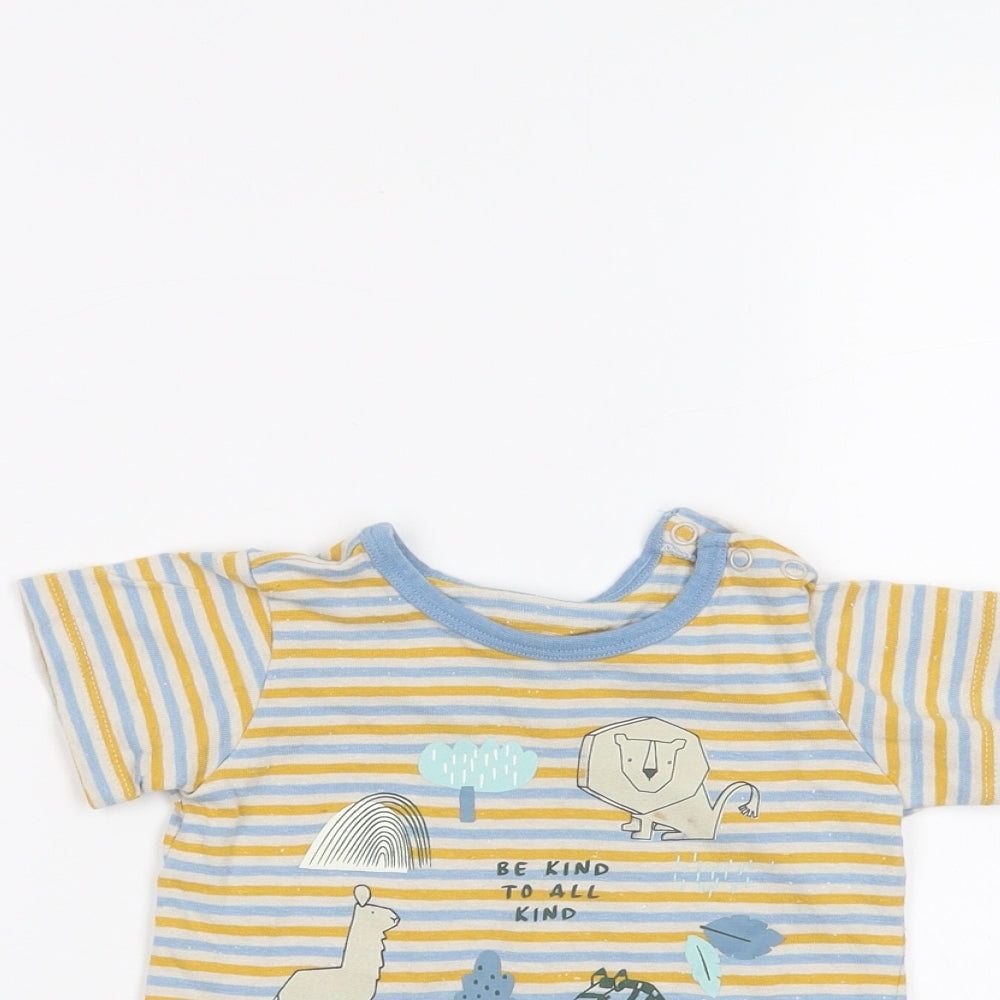 Marks and Spencer Baby White Striped  Basic T-Shirt Size 3-6 Months