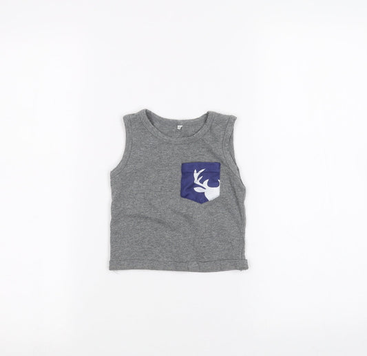 Preworn Baby Grey   Basic Tank Size 12 Months