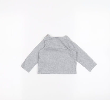 Back view of Baby Boden Baby Grey Basic T-Shirt, size 3-6, Months