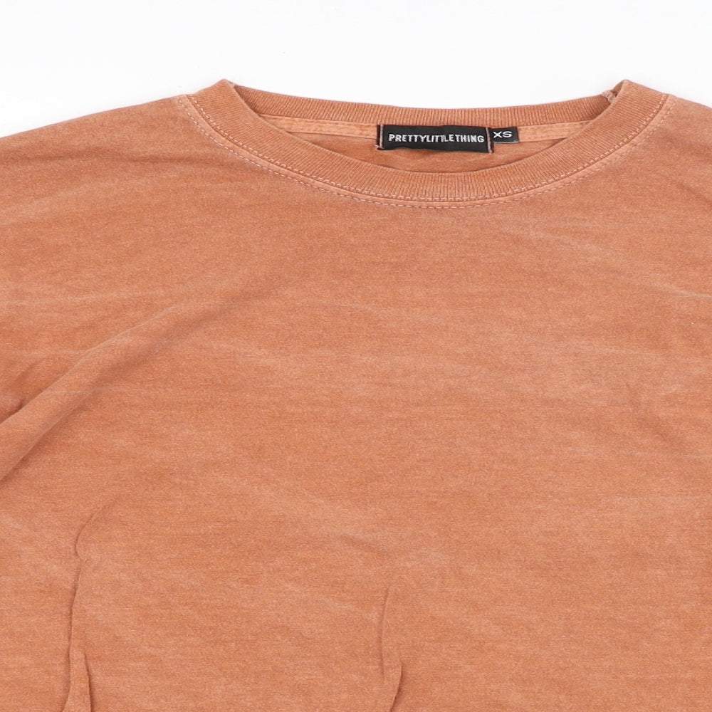 PRETTYLITTLETHING Mens Brown   Pullover Sweatshirt Size XS