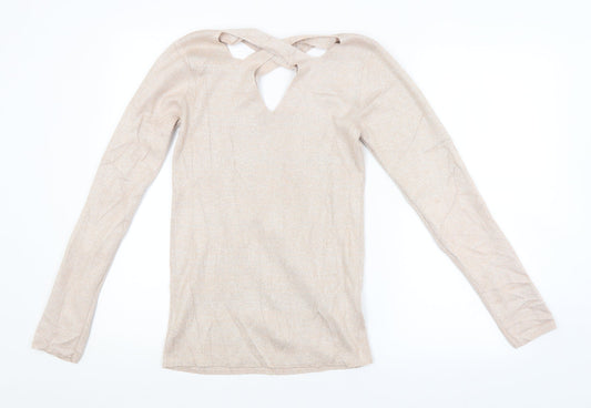 Dorothy Perkins Womens Beige   Pullover Jumper Size 14