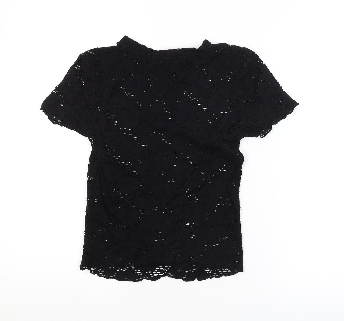 Bershka Womens Black Floral  Basic Blouse Size XS