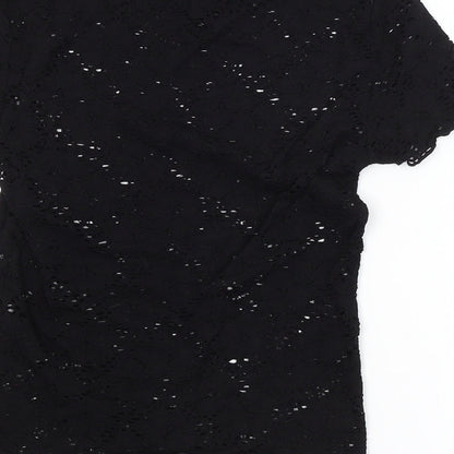 Bershka Womens Black Floral  Basic Blouse Size XS
