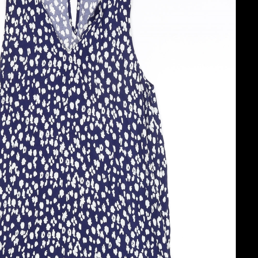 YERSE Womens Blue Floral  Basic Blouse Size S