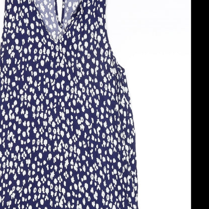 YERSE Womens Blue Floral  Basic Blouse Size S