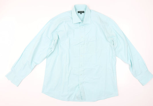 GREENWOODS Mens Blue    Dress Shirt