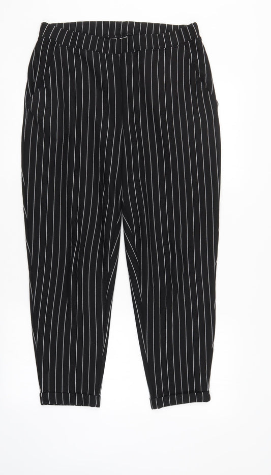 Divided Womens Black Striped  Trousers  Size M L25 in