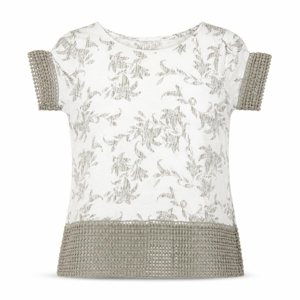 M&Co Womens Ivory Floral  Basic Blouse Size 8