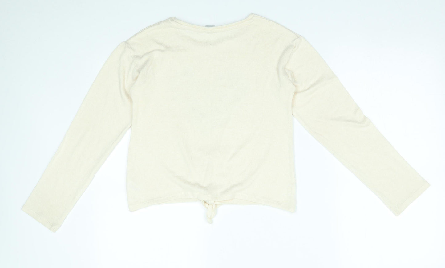 TU Girls Beige   Pullover Jumper Size 10-11 Years  - flower heart
