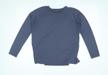 Back view of Atmosphere women’s blue basic t-shirt, size UK 8