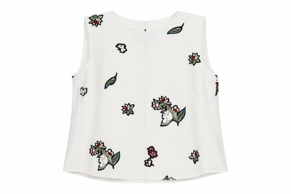 Zara Womens Beige Floral  Basic Blouse Size M