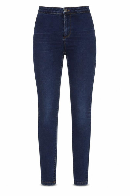 Front view of Denim co women’s blue skinny jeans, size UK 8, 28-inch leg