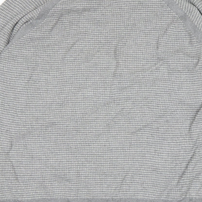 Preloved M&S Mens Grey Striped  Pullover Sweatshirt Size L - Label