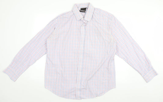 Marks and Spencer Mens Blue Plaid   Button-Up Size 44