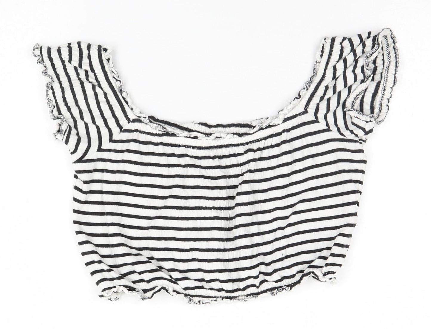 New Look Womens White Striped  Basic Tank Size 6