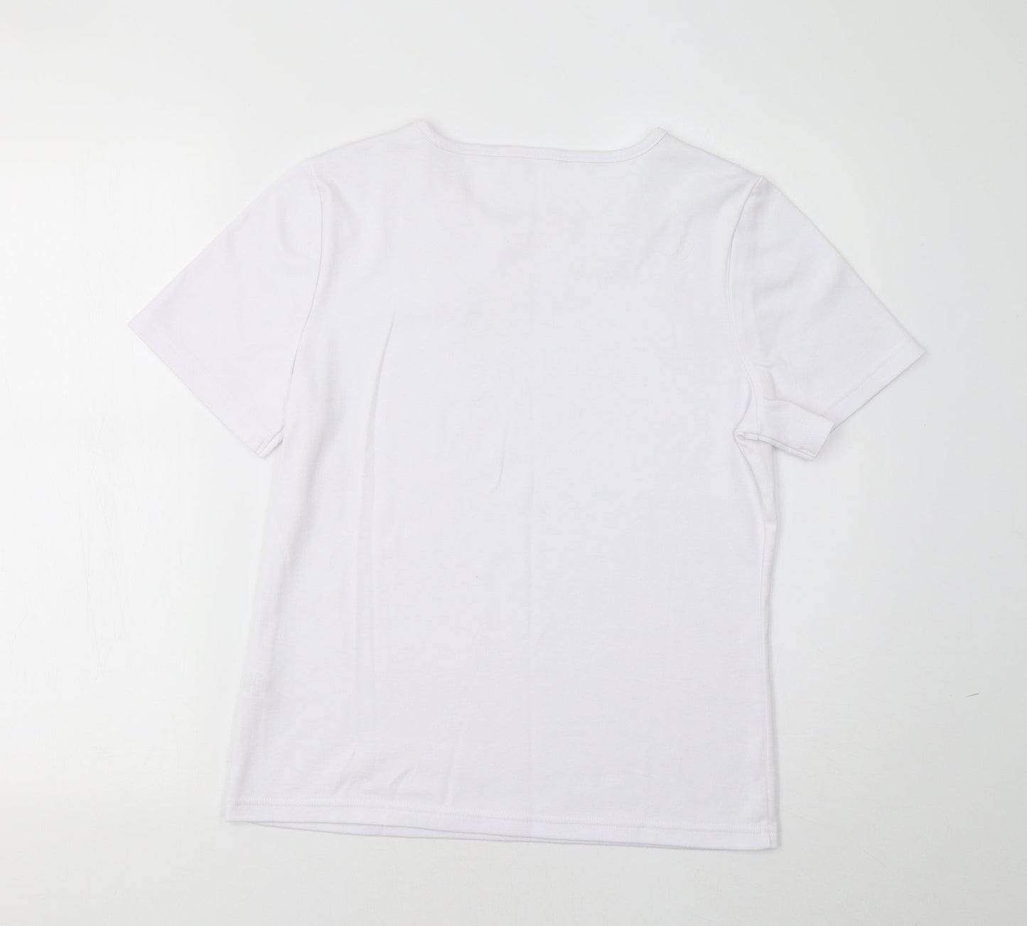 Preworn Womens White Floral  Basic T-Shirt Size S