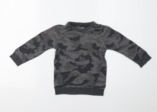 Primark Baby Grey Camouflage  Pullover Jumper Size 18-24 Months