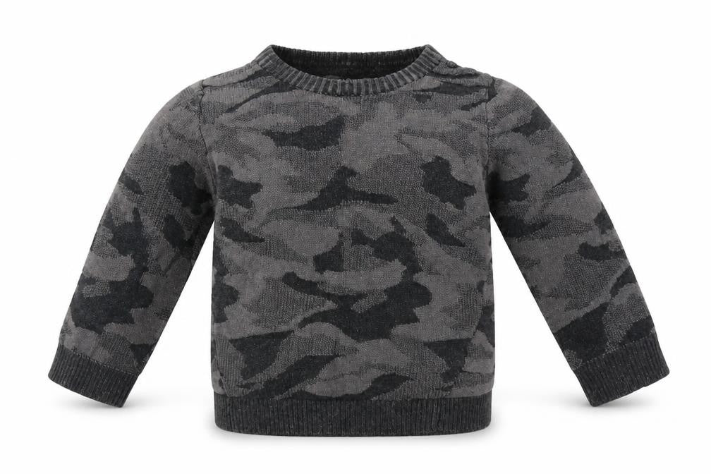 Primark Baby Grey Camouflage  Pullover Jumper Size 18-24 Months