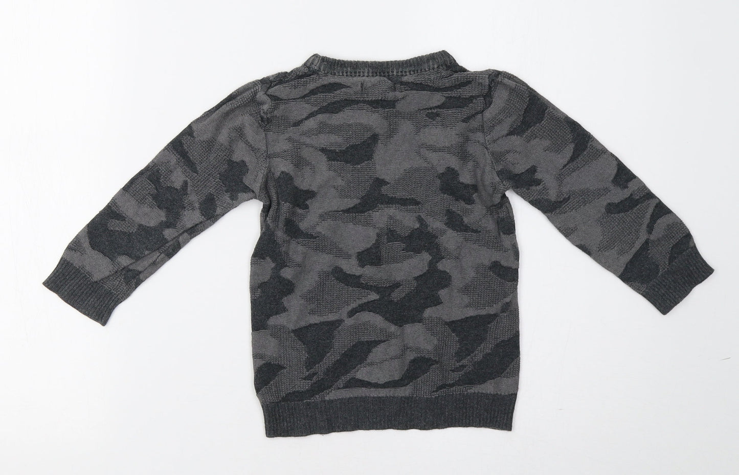 Primark Baby Grey Camouflage  Pullover Jumper Size 18-24 Months