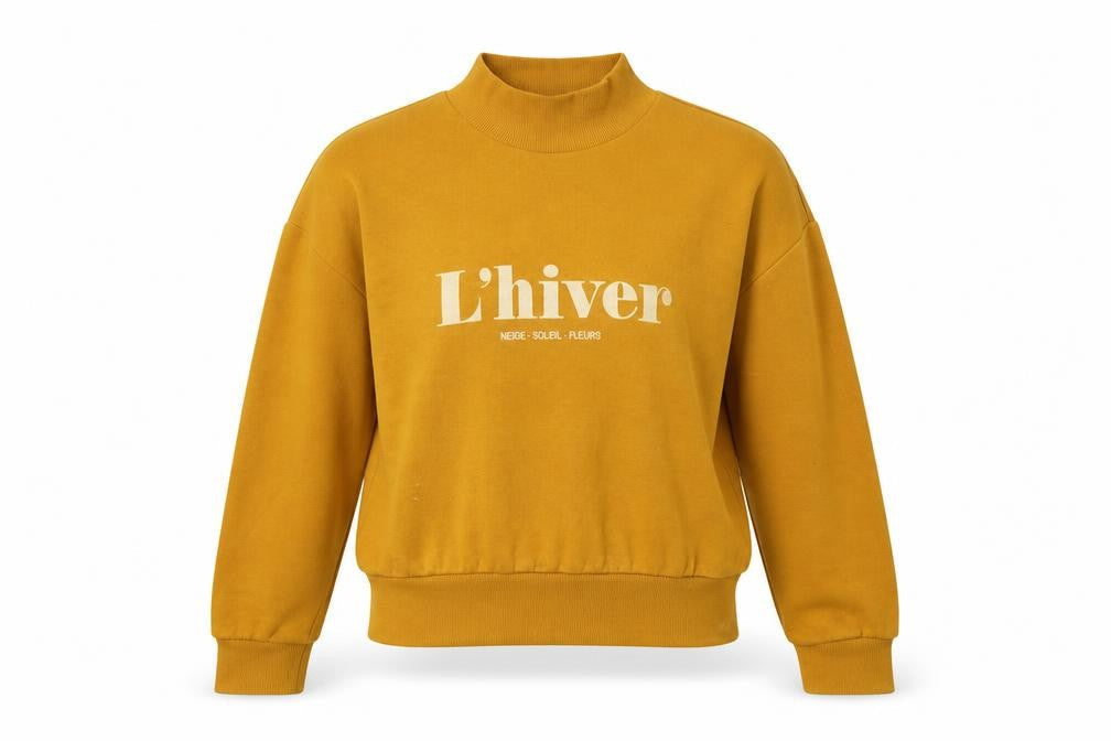 H&M Womens Yellow   Pullover Sweatshirt Size XS